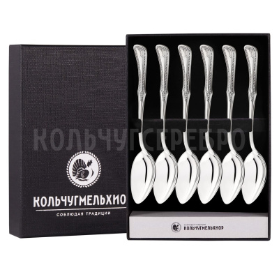 ЧАЙНЫЙ НАБОР ИЗ МЕЛЬХИОРА "№11" С ЧЕРНЕНИЕМ (6 ЧАЙНЫХ ЛОЖЕК) – МСТЕРСКИЙ ЮВЕЛИР