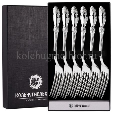 СТОЛОВЫЙ НАБОР ИЗ МЕЛЬХИОРА "РОЗА" (6 ВИЛОК) – КОЛЬЧУГИНСКИЙ МЕЛЬХИОР