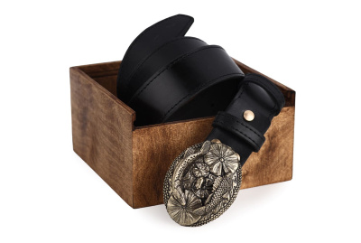 КОЖАНЫЙ РЕМЕНЬ "РЫБАЛКА VIP" ЧЕРНЫЙ