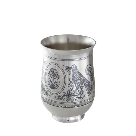 СЕРЕБРЯНЫЙ СТАКАН "НЕРАЗЛУЧНИКИ №2"  280 МЛ. – СЕВЕРНАЯ ЧЕРНЬ