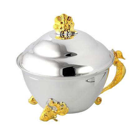 СЕРЕБРЯНАЯ ИКОРНИЦА "МОРСКОЙ КОНЁК" 930627ж – КРАСНАЯ ПРЕСНЯ