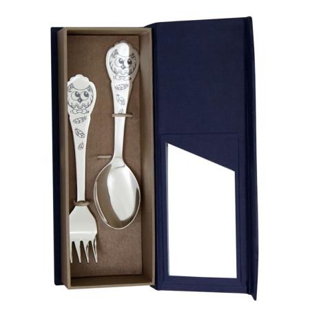 ДЕТСКИЕ СТОЛОВЫЕ ПРИБОРЫ "СОВУШКИ"  (2 ПРЕДМЕТА) – СЕВЕРНАЯ ЧЕРНЬ