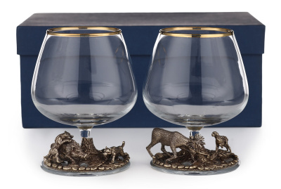 БОКАЛ ДЛЯ КОНЬЯКА "ОХОТА КАБАН,ЛОСЬ" CLASSIC 