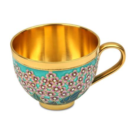 СЕРЕБРЯНАЯ ЧАЙНАЯ ЧАШКА "СИРЕНЬ. УТРО" - РУССКИЕ САМОЦВЕТЫ