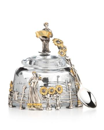 СЕРЕБРЯНАЯ САХАРНИЦА "РАЗГУЛЯЙ" С ЛОЖКОЙ – АЛЬТМАСТЕР