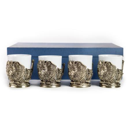 ЛАТУННАЯ КОФЕЙНАЯ ЧАШКА "МУДРОМУ РУКОВОДИТЕЛЮ" 4 ШТ