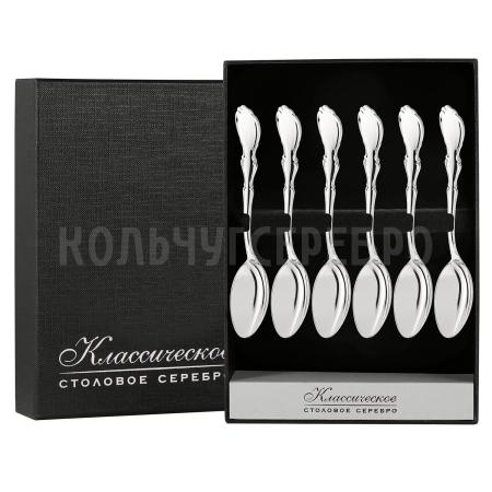 СЕРЕБРЯНЫЙ КОФЕЙНЫЙ НАБОР "VICTORIAN" (6 КОФЕЙНЫХ ЛОЖЕК) – SOKOLOV