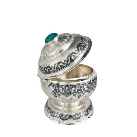 СЕРЕБРЯНАЯ ТУАЛЕТНАЯ КОРОБОЧКА АРТ. "50040049А05" – СЕВЕРНАЯ ЧЕРНЬ