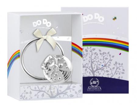 СЕРЕБРЯНАЯ ПОГРЕМУШКА "БОЖЬЯ КОРОВКА" НА КОЛЬЦЕ (ДО-ДО) – АРГЕНТА