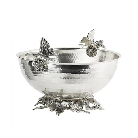 СУХАРНИЦА "БАБОЧКИ" (2 БАБОЧКИ) ПОСЕРЕБРЕННАЯ КОВАННАЯ – КОЛЬЧУГИНСКИЙ МЕЛЬХИОР