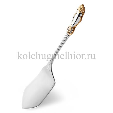 ЛОПАТКА ТОРТА ИЗ МЕЛЬХИОРА "РОЗА" С ПОЗОЛОТОЙ – КОЛЬЧУГИНСКИЙ МЕЛЬХИОР