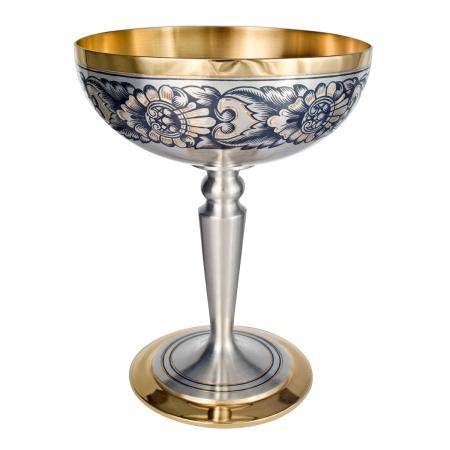 СЕРЕБРЯНАЯ ВАЗА ДЛЯ МОРОЖЕНОГО С ПОЗОЛОТОЙ АРТ.  40130080В06 – СЕВЕРНАЯ ЧЕРНЬ