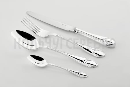 СЕРЕБРЯНЫЙ СТОЛОВЫЙ НАБОР "КЛАССИЧЕСКИЙ" (48 ПРЕДМЕТОВ) - РУССКИЕ САМОЦВЕТЫ