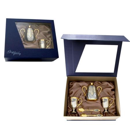 СЕРЕБРЯНЫЙ КОФЕЙНЫЙ НАБОР (5 ПРЕДМЕТОВ) АРТ 90040033А99 – СЕВЕРНАЯ ЧЕРНЬ