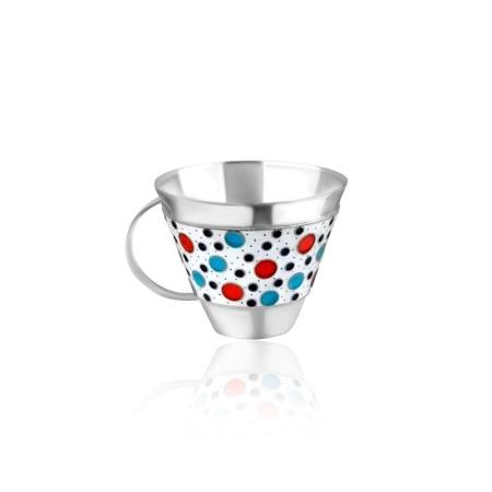 СЕРЕБРЯНАЯ КОФЕЙНАЯ ЧАШКА 27105 – РУССКИЕ САМОЦВЕТЫ