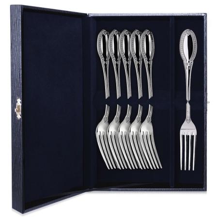 СЕРЕБРЯНЫЙ СТОЛОВЫЙ НАБОР "ИМПЕРАТОР" (6 СТОЛОВЫХ ВИЛОК) – АРГЕНТА