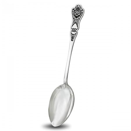 СЕРЕБРЯНАЯ СТОЛОВАЯ ЛОЖКА "ЧЕРНЕВОЙ" С ЧЕРНЕНИЕМ - СЕВЕРНАЯ ЧЕРНЬ