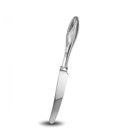 СЕРЕБРЯНЫЙ ДЕСЕРТНЫЙ НОЖ "ПОДСОЛНУХ" С ЧЕРНЕНИЕМ  - СЕВЕРНАЯ ЧЕРНЬ