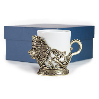 ЛАТУННАЯ КОФЕЙНАЯ ЧАШКА "ЛЕВ VIP"