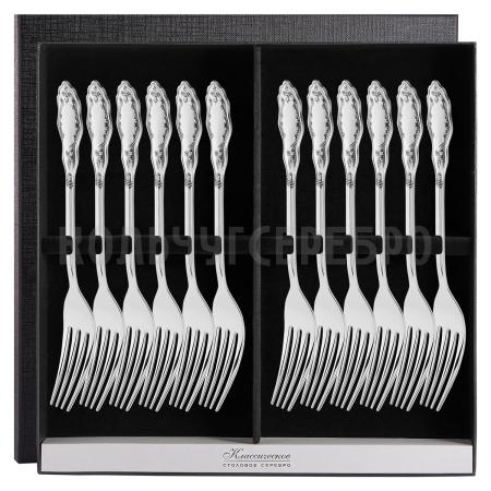 СЕРЕБРЯНЫЙ СТОЛОВЫЙ НАБОР "ВОСТОК" №12 (12 ВИЛОК) - МСТЕРСКИЙ ЮВЕЛИР