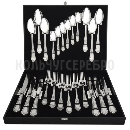 СЕРЕБРЯНЫЙ СТОЛОВЫЙ НАБОР "КЛАССИКА" №10 (24 ПРЕДМЕТА) - МСТЕРСКИЙ ЮВЕЛИР