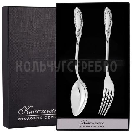 СЕРЕБРЯНЫЙ СТОЛОВЫЙ НАБОР "ВОСТОК" №12 (2 ПРЕДМЕТА) - МСТЕРСКИЙ ЮВЕЛИР