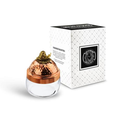 БАНКА ДЛЯ СЫПУЧИХ ПРОДУКТОВ "ЧЕСНОК" МЕДНАЯ КОВАННАЯ (420 МЛ.) – КОЛЬЧУГИНСКИЙ МЕЛЬХИОР