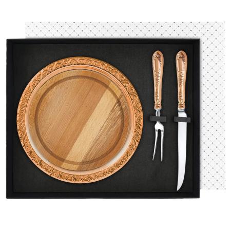 МЕДНЫЙ НАБОР ДЛЯ МЯСА "ФАМИЛЬНЫЙ" (4 ПРЕДМЕТА) – КОЛЬЧУГИНСКИЙ МЕЛЬХИОР