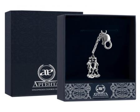 СЕРЕБРЯНЫЙ БРЕЛОК ДЛЯ КЛЮЧЕЙ "ЗОДИАК-БЛИЗНЕЦЫ" – АРГЕНТА