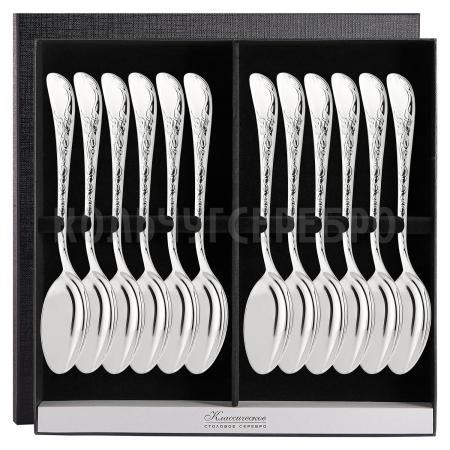 СЕРЕБРЯНЫЙ СТОЛОВЫЙ НАБОР "RENAISSANCE" (12 ЛОЖЕК) – SOKOLOV