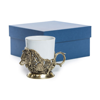 ЛАТУННАЯ КОФЕЙНАЯ ЧАШКА "МЕДВЕДЬ" ТРОФЕЙНЫЙ