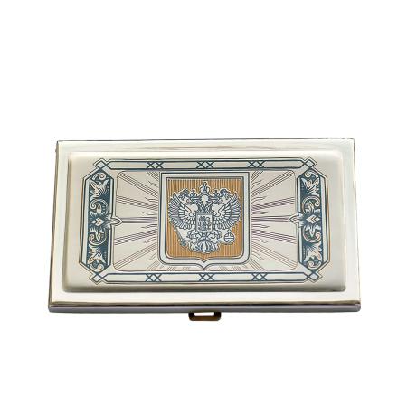 СЕРЕБРЯНАЯ ВИЗИТНИЦА "ГЕРБ РОССИИ" АРТ. 50040053Г06 – СЕВЕРНАЯ ЧЕРНЬ