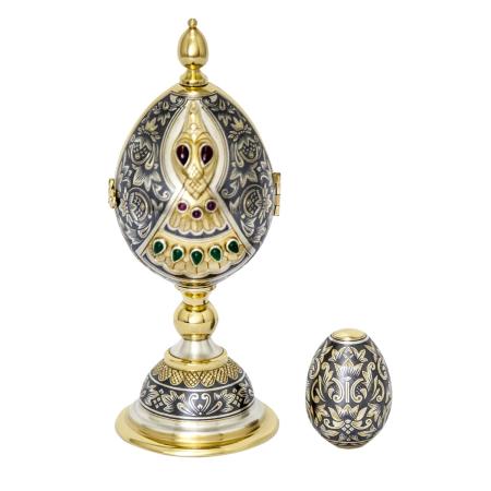 ЯЙЦО ПОДАРОЧНОЕ "СОЛНЕЧНАЯ СОНАТА" – СЕВЕРНАЯ ЧЕРНЬ