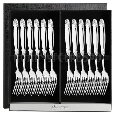 СЕРЕБРЯНЫЙ СТОЛОВЫЙ НАБОР "ВИВАЛЬДИ" (12 СТОЛОВЫХ ВИЛОК) - СЕВЕРНАЯ ЧЕРНЬ