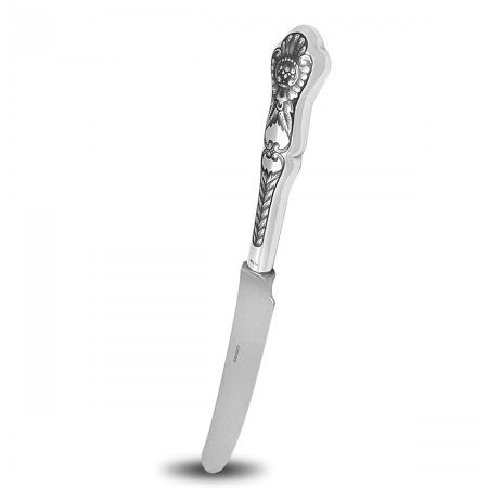 СЕРЕБРЯНЫЙ СТОЛОВЫЙ НОЖ "ЧЕРНЕВОЙ" С ЧЕРНЕНИЕМ - СЕВЕРНАЯ ЧЕРНЬ