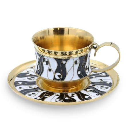 СЕРЕБРЯНЫЙ КОФЕЙНЫЙ НАБОР "ВОДОРОСЛИ" – РУССКИЕ САМОЦВЕТЫ