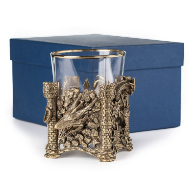 СТАКАН ДЛЯ ВИСКИ "ДРАКОН" ЛАТУННЫЙ