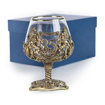 БОКАЛ ДЛЯ КОНЬЯКА "ЮБИЛЕЙНЫЙ 35" ЛАТУННЫЙ
