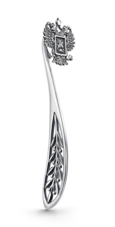 СЕРЕБРЯНАЯ ЗАКЛАДКА "ДЕРЖАВА" С ЧЕРНЕНИЕМ – АЛЬТМАСТЕР