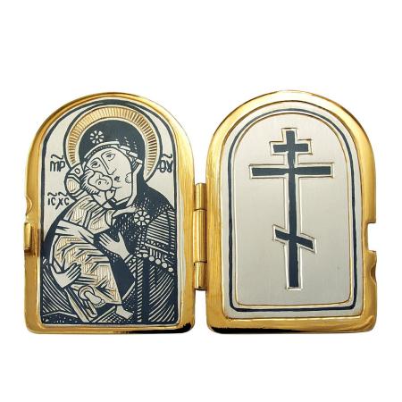 СЕРЕБРЯНАЯ ИКОНА-СКЛАДЕНЬ  АРТ. 50240018А06 – СЕВЕРНАЯ ЧЕРНЬ