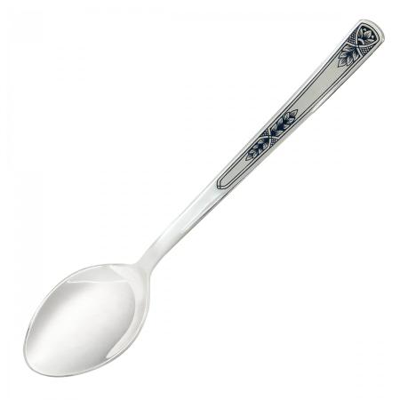 СЕРЕБРЯНАЯ СТОЛОВАЯ ЛОЖКА "ЛИСТ" С ЧЕРНЕНИЕМ - СЕВЕРНАЯ ЧЕРНЬ