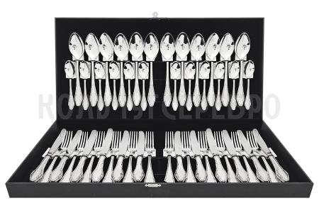 СЕРЕБРЯНЫЙ СТОЛОВЫЙ НАБОР "АФРОДИТА" С ЧЕРНЕНИЕМ (48 ПРЕДМЕТОВ) - МСТЕРСКИЙ ЮВЕЛИР