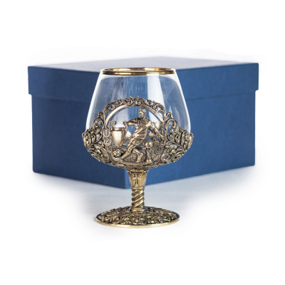 БОКАЛ ДЛЯ КОНЬЯКА "ФУТБОЛИСТ" ЛАТУННЫЙ