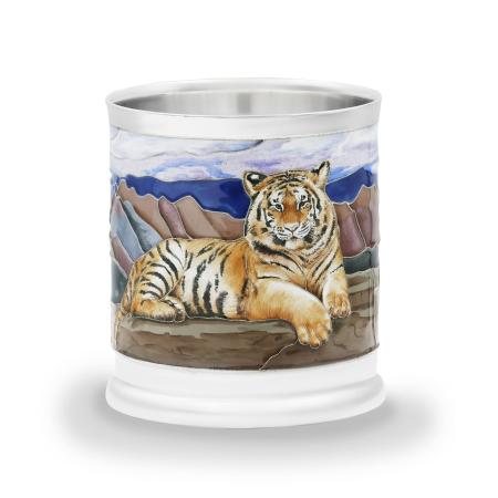 СЕРЕБРЯНЫЙ СТАКАН ДЛЯ ВИСКИ "ТИГР" – РУССКИЕ САМОЦВЕТЫ