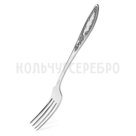 СТОЛОВАЯ ВИЛКА ИЗ МЕЛЬХИОРА "ПЛАМЯ" С ЧЕРНЕНИЕМ – КОЛЬЧУГИНСКИЙ МЕЛЬХИОР