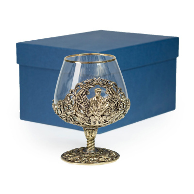 БОКАЛ ДЛЯ КОНЬЯКА "РЫБАК" ЛАТУННЫЙ