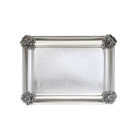 ПОДНОС "РОМАШКИ" ПРЯМОУГОЛЬНЫЙ КОВАННЫЙ – КОЛЬЧУГИНСКИЙ МЕЛЬХИОР