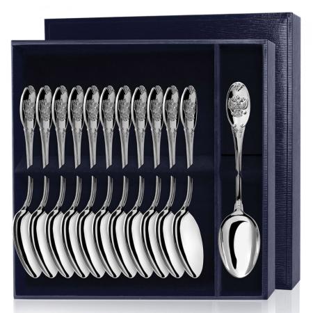 СЕРЕБРЯНЫЙ СТОЛОВЫЙ НАБОР "ЕДИНСТВО" (12 СТОЛОВЫХ ЛОЖЕК) – АРГЕНТА