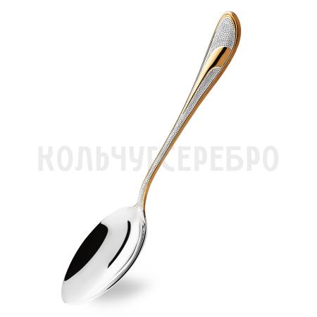 МЕЛЬХИОРОВАЯ СТОЛОВАЯ ЛОЖКА "МЕТЕЛИЦА" С ПОЗОЛОТОЙ – КОЛЬЧУГИНСКИЙ МЕЛЬХИОР