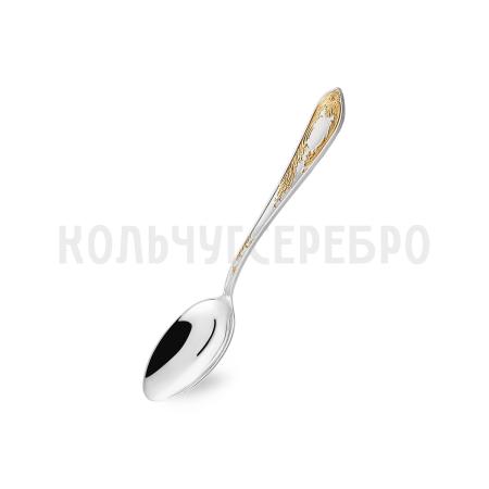 ЧАЙНАЯ ЛОЖКА ИЗ МЕЛЬХИОРА "ЖАСМИН" С ПОЗОЛОТОЙ – КОЛЬЧУГИНСКИЙ МЕЛЬХИОР